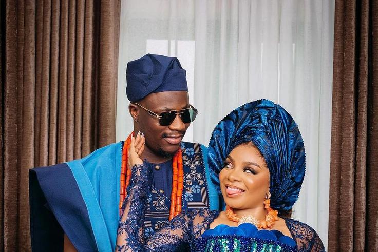 BBNaija star Queen and her husband David at their introduction [Instagram/queenmercyatang]