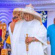Gov Ademola Adeleke of Osun State and former President Olusegun Obasanjo.