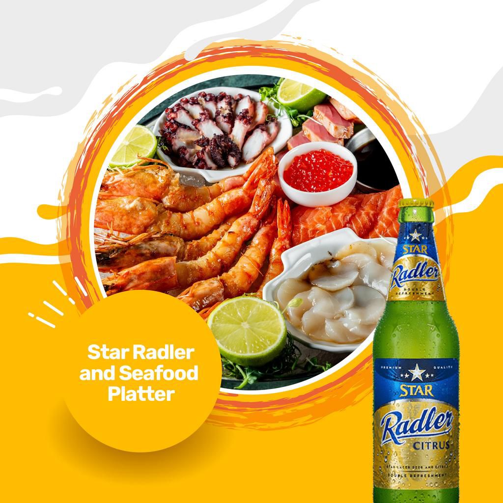Star Radler and Seafood Platter