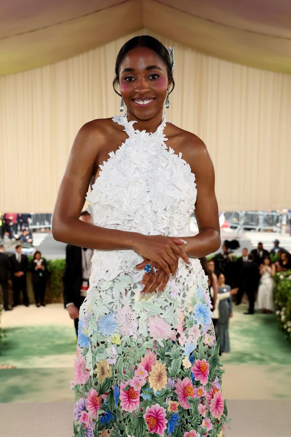 Ayo Edebiri attends The 2024 Met Gala Celebrating "Sleeping Beauties: Reawakening Fashion" at The Metropolitan Museum of Art on May 06, 2024 in New York City. (Photo by Kevin Mazur/MG24/Getty Images for The Met Museum/Vogue)