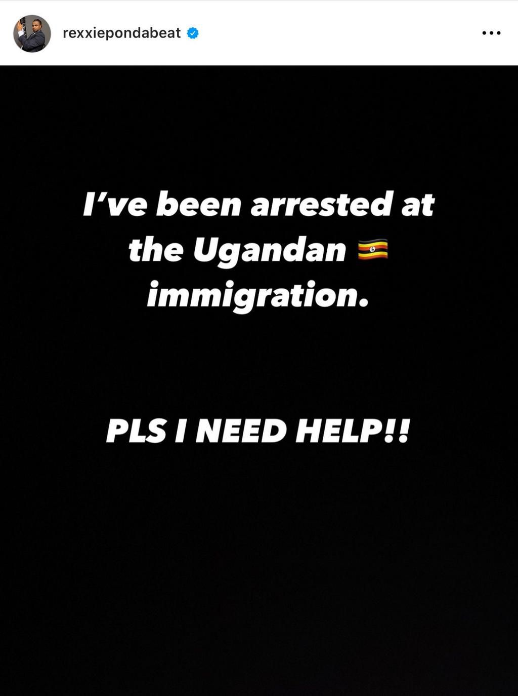 Rexxie's post announcing his arrest [Instagram/rexxiepondabeat]