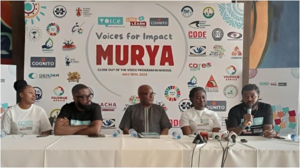 Cognito, a grantee of the Voice Project implemented by Oxfam, hosted the Voice Closeout Press Conference in Abuja on Friday, May 18. [Cognito/X]