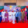 Lagos State officials led by Gov. Babajide Sanwo-Olu and some retirees during the 103rd Retirement Bond Certificates Presentation on Friday in Lagos [NAN]