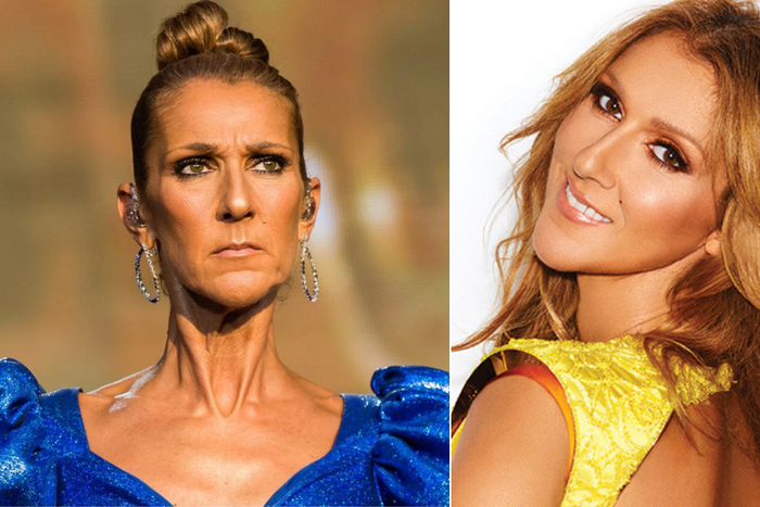A collage images of singer Celine Dion