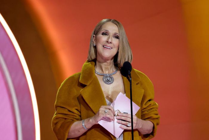 Celine Dion onstage at the 66th Grammy Awards.Kevin Mazur/Getty Images for The Recording Academy