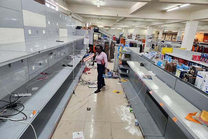 A looted supermarket in Nairobi