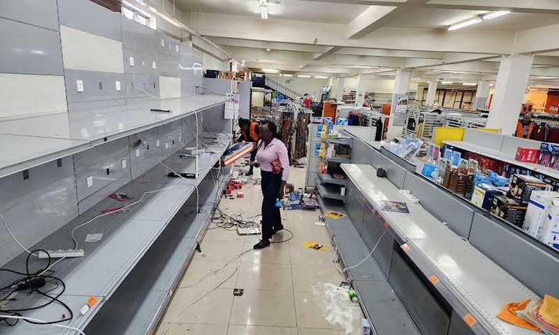 A looted supermarket in Nairobi