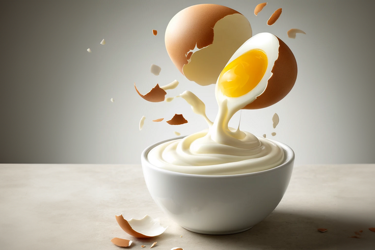Boiled egg to mayonnaise