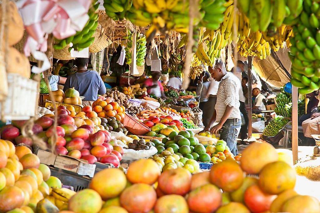 The fruit sellers section of a popular Nairobi produce market