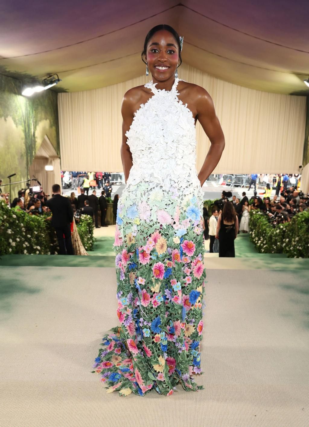 Ayo Edebiri attends The 2024 Met Gala Celebrating "Sleeping Beauties: Reawakening Fashion" at The Metropolitan Museum of Art on May 06, 2024 in New York City. (Photo by Kevin Mazur/MG24/Getty Images for The Met Museum/Vogue)