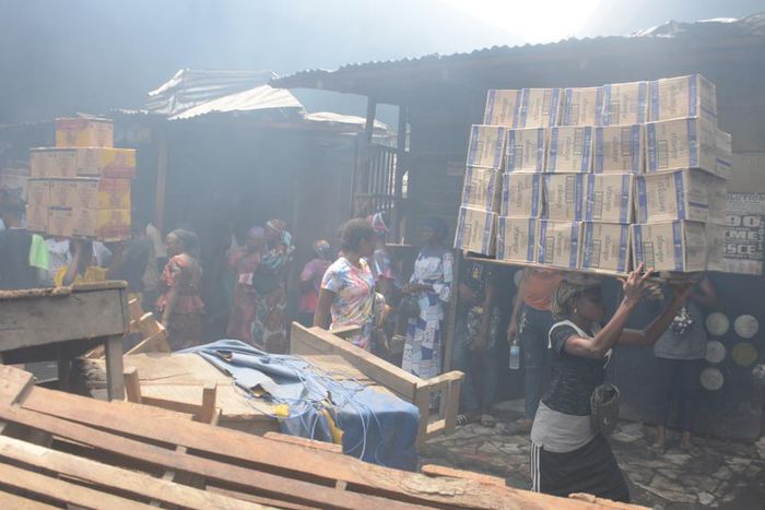 Market fire outbreak. [Getty Images]