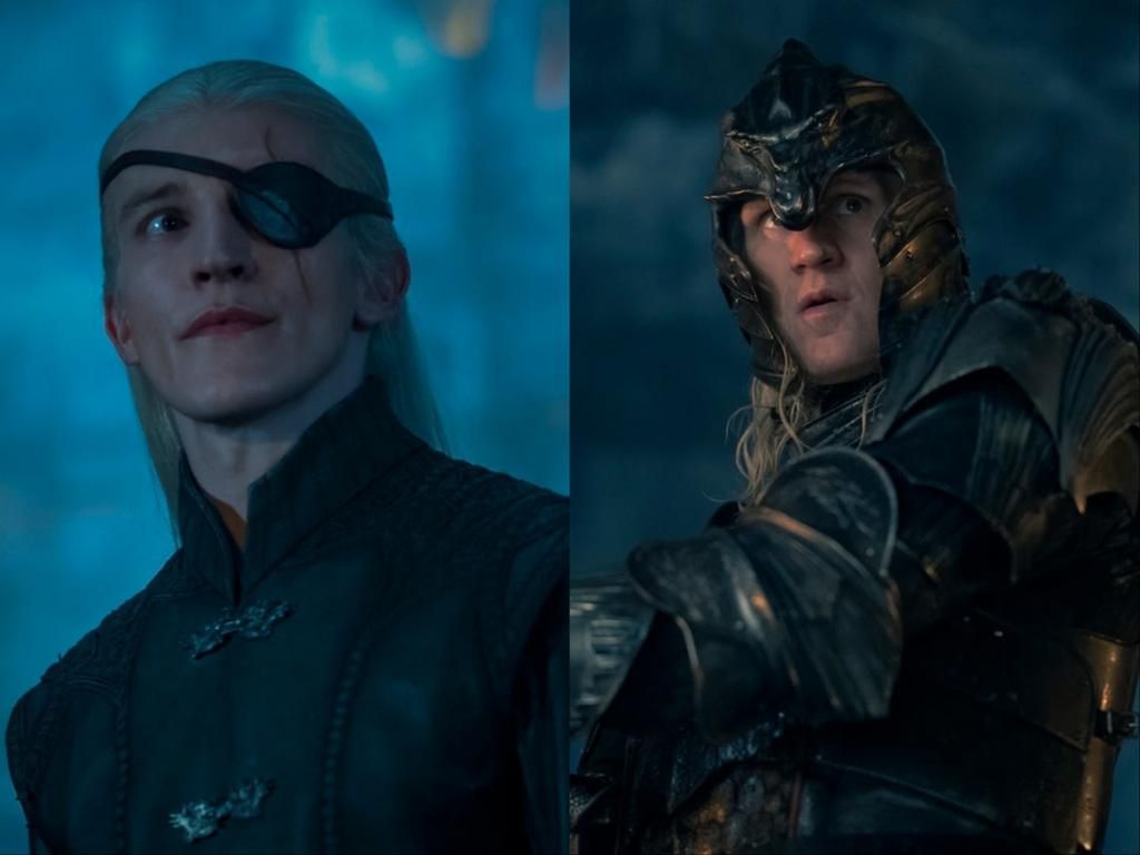 Aemond (Ewan Mitchell) and Daemon (Matt Smith) are rivals in "House of the Dragon" season two.Ollie Upton / HBO