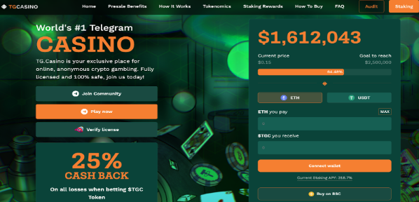 TG Casino - Anonymous No KYC Fastest Payout Casino