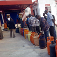 A cooking gas depot with customers in queue to refill their cylinders. [Punch]