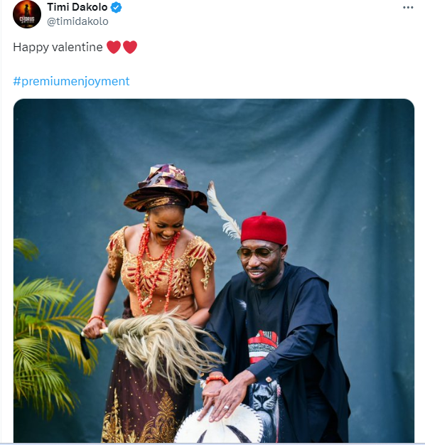 Timi Dakolo's Valentine's day post [X/Timidakolo]