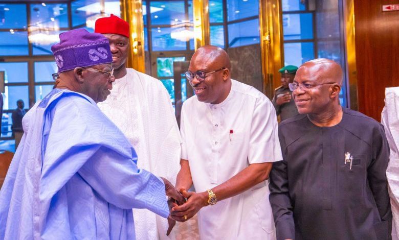 President Bola Tinubu exchange greetings with Governor Siminalayi Fubara of Rivers State.