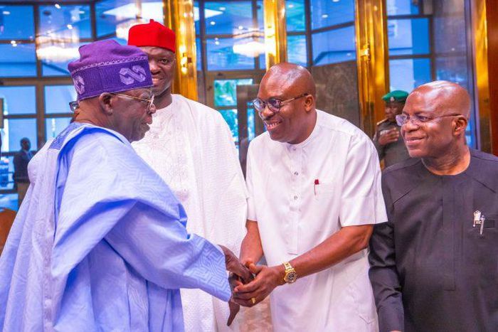 President Bola Tinubu exchange greetings with Governor Siminalayi Fubara of Rivers State.