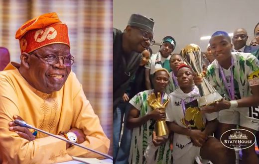 WAFCON: My regards to Rasheedat - Tinubu praises Falcons in phone call with players