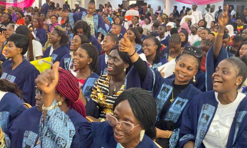 Students of  Lagos State University 2024 Modular Year Sandwich Degree Programme at the main campus, Ojo.