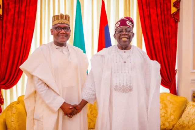 L-R: Africa's richest man, Aliko Dangote and President Bola Ahmed Tinubu. [BusinessDay]