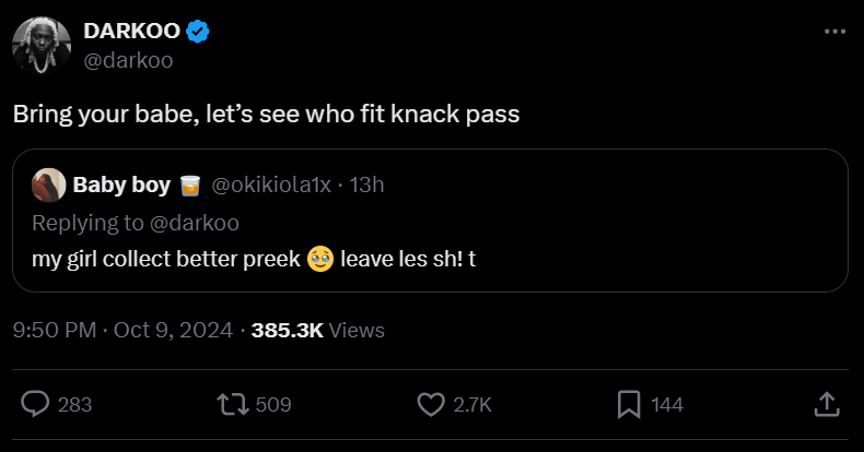 Darkoo's response [X/Darkoo]