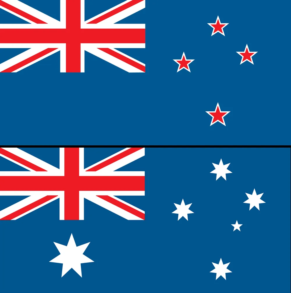 Australia (Bottom) New Zealand (Top)