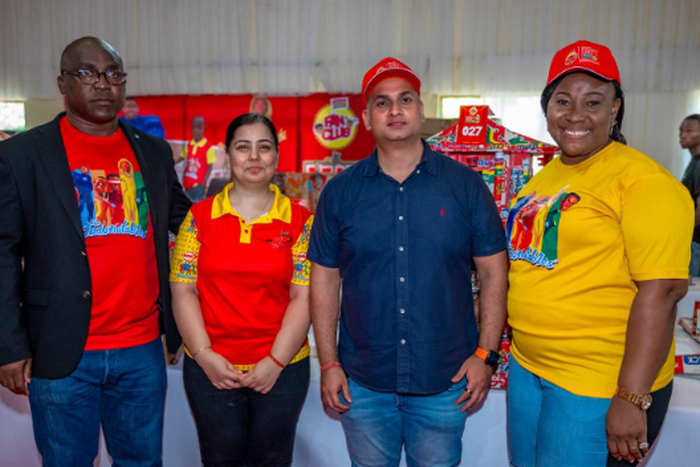 L-R : Group Corporate Communications and Events Manager, Dufil Prima Foods, Temitope Ashiwaju; National Coordinator, Indomie Fans Club, Karishma Rustagi; Chief Executive Officer, Sales and Marketing, Dufil Prima Foods,Gaurav Dwivedi; Manager and Coordi...