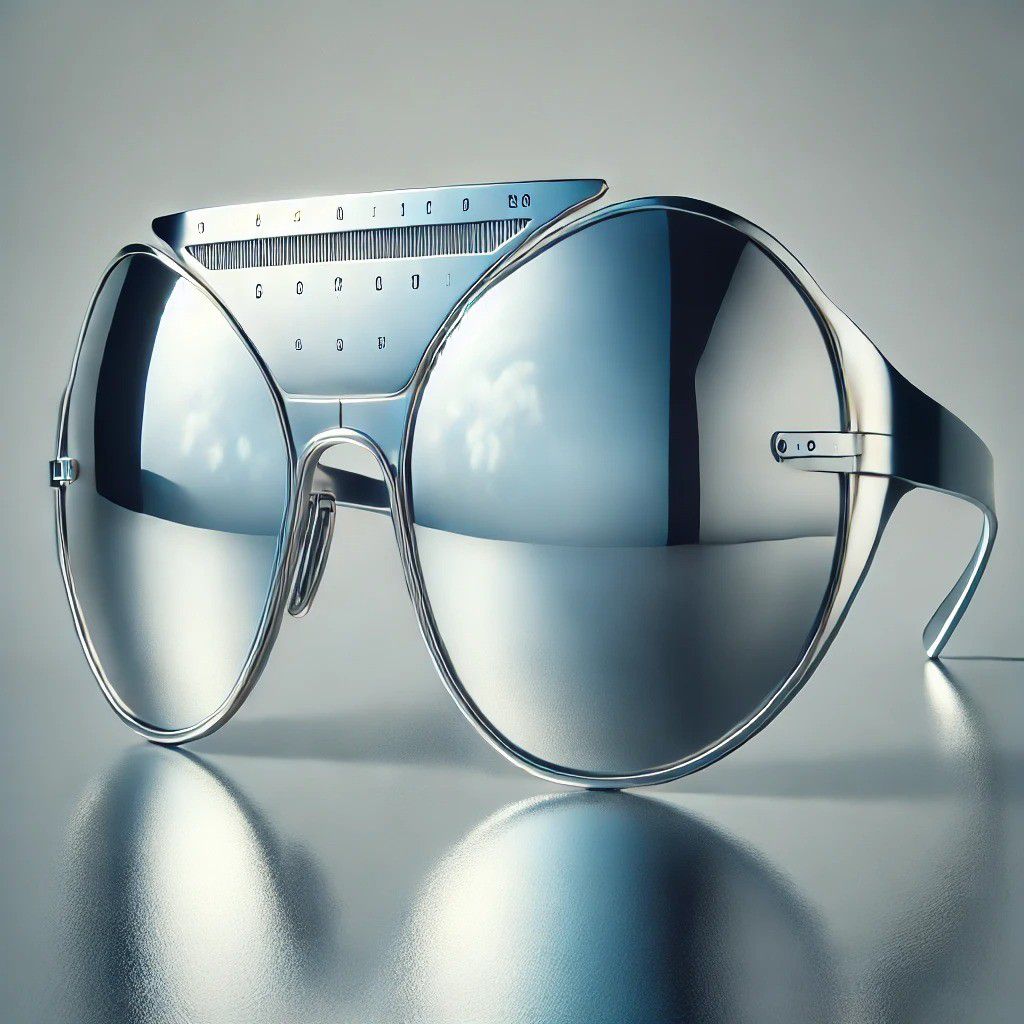 Whether you opt for oversized or geometric shapes, reflective shades give off a mysterious, AI-inspired allure