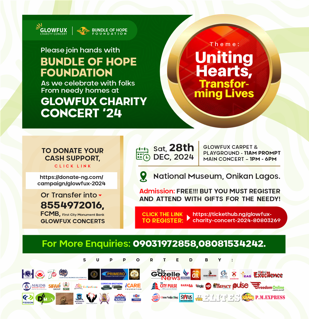 Feranmi Golden Angel, Vanessa Jones, others to headline GLOWFUX 2024 Charity concert
