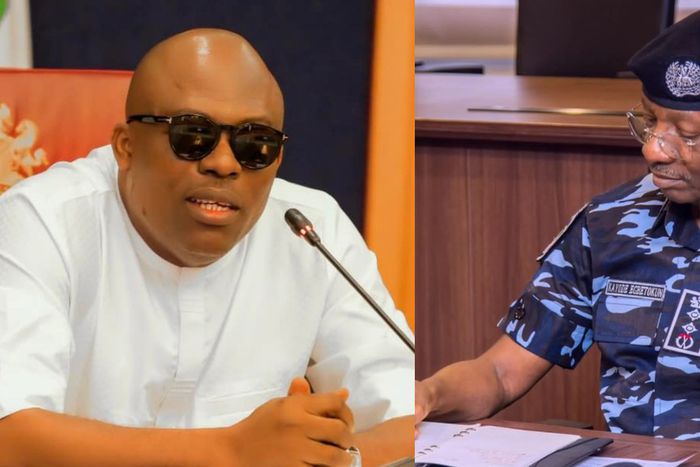 Governor Sim Fubara and IGP Kayode Egbetokun. [Facebook]