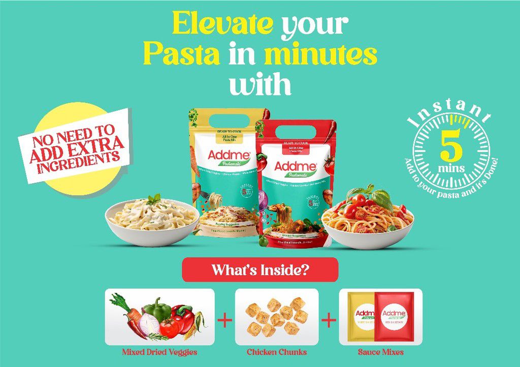 Introducing Addme Pastamate— an all-in-one pasta mix that enables you to make delicious pasta in minutes.