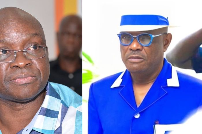 Former Ekiti State governor, Ayodele Fayose and FCT minister, Nyesom Wike. [Facebook]