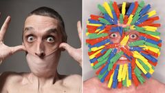 Gary Turner set the record for the most clothes pegs attached to his face [GWR]