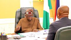 President Bola Tinubu holds meeting with the FIRS chairman. [X, formerly Twitter]