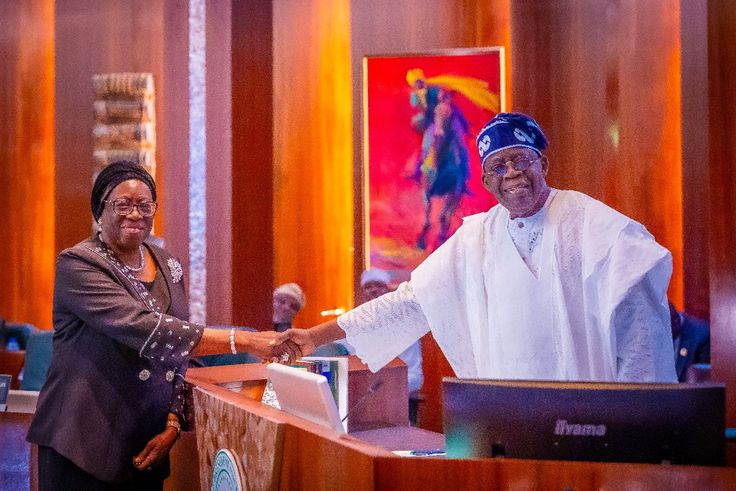 R-L: President Bola Tinubu with the CJN, Justice Kudirat-Kekere-Ekun