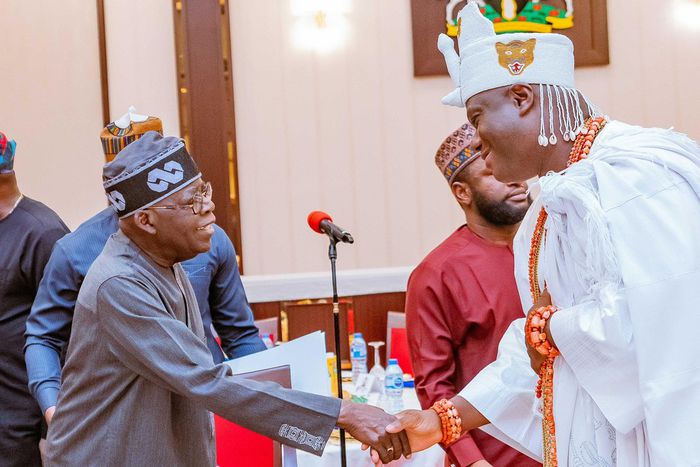 President Bola Tinubu and Ooni of Ife, oba Adeyeye Enitan Ogunwusi [Presidency]