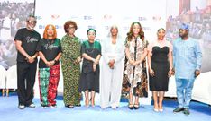 Council Member, Nigerian Institute of Public Relations (NIPR), Thelma Okoh; Senior Special Assistant to President Bola Ahmed Tinubu on New and Digital Media, Otega Ogra; Managing Director, TPT International, Adetokunbo Modupe; Chairman, Lagos State Chapter of the Nigerian Institute of Public Relations, Comfort Obot Nwankwo; Commissioner for Communications, Kwara State, Hon. Bolanle Olukoju; and President, Upticomm Marketing Company Limited, Segun McMedal, during the 9th Lagos Digital Public Relations Summit, held at the MUSON Center, Lagos on October 16 and 17, 2024.