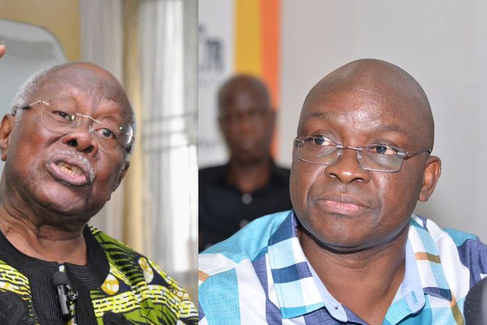 L-R: Chief Olabode George and former Ekiti State governor, Ayodele Fayose. [Facebook]