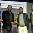 L-R: Head, Corporate Marketing LG Electronics, Hari Elluru, Managing Director, Ojbrands Optimal, Otis Ojeikhoa, presenting Refrigerator Brand of the Decade Award to Marketing Manager, LG Electronics, Paul Mba, with them is Public Relations Manager, LG ...