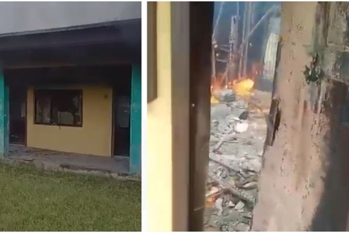 Fire outbreak at Eleme local government secretariat in Rivers State.  [Channels TV]