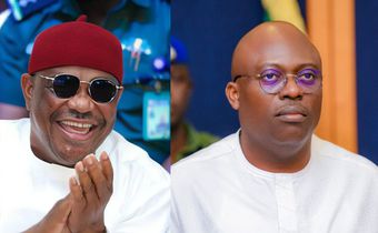 FCT Minister, Nyesom Wike and Governor Siminalayi Fubara of Rivers State.  [DailyTrust/Facebook]