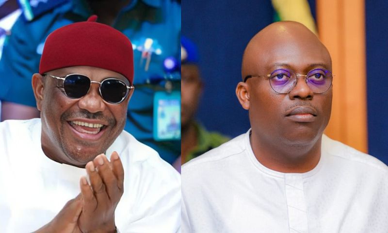 FCT Minister, Nyesom Wike and Governor Siminalayi Fubara of Rivers State.  [DailyTrust/Facebook]