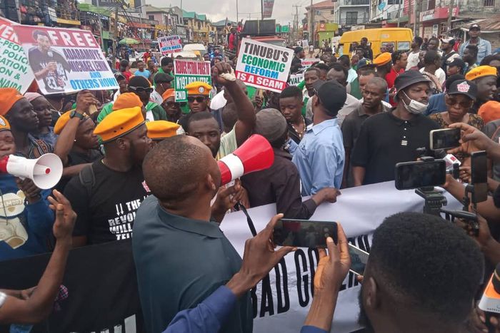 October 1 protesters in Lagos. [Daily Trust]