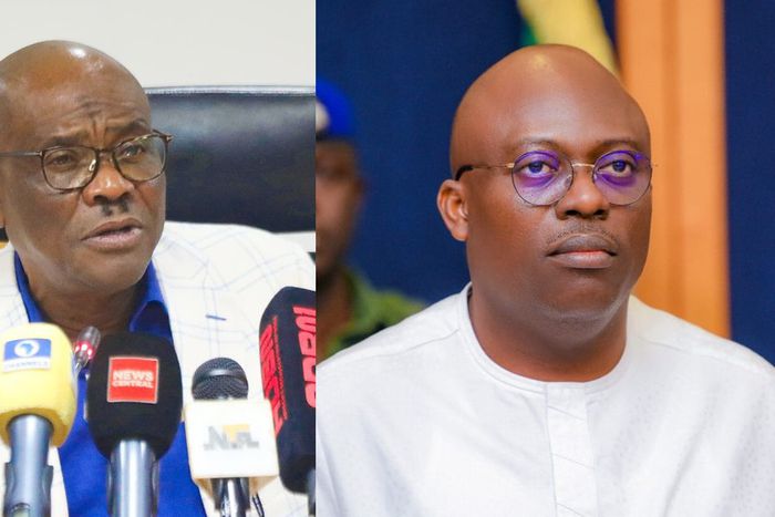 FCT Minister, Nyesom Wike and Governor Sim Fubara of Rivers State. [Facebook]