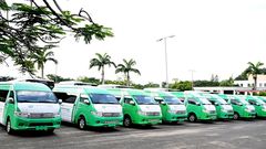 Some of the 64 Compressed Natural Gas (CNG) buses donated by the Federal Government to labour unions and the student association in the country [NAN]