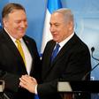 US Secretary of State Mike Pompeo (L) is greeted by Israeli Prime Minister Benjamin Netanyahu at the Ministry of Defence in Tel Aviv on April 29, 2018