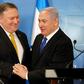 US Secretary of State Mike Pompeo (L) is greeted by Israeli Prime Minister Benjamin Netanyahu at the Ministry of Defence in Tel Aviv on April 29, 2018