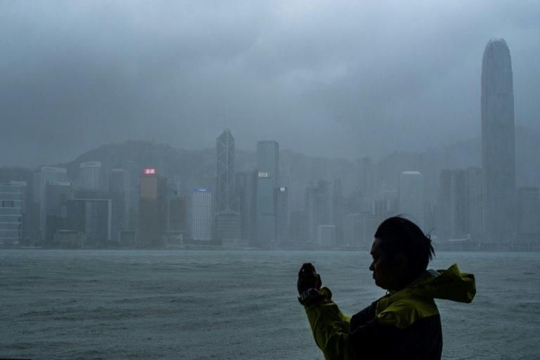 Hong Kong's observatory warned that Mangkhut would pass 100 kilometres south of the city as it raised the storm alert to its highest level