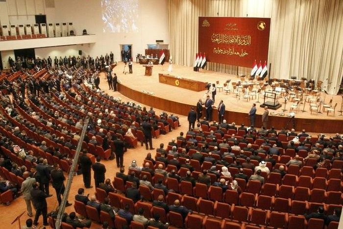 A general view of the Iraqi parliament during a meeting in the capital Baghdad on September 3, 2018