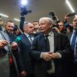 Polish arch-rivals Lech Walesa (L) and Jaroslaw Kaczynski met for the first time in years at the court in Gdansk last month